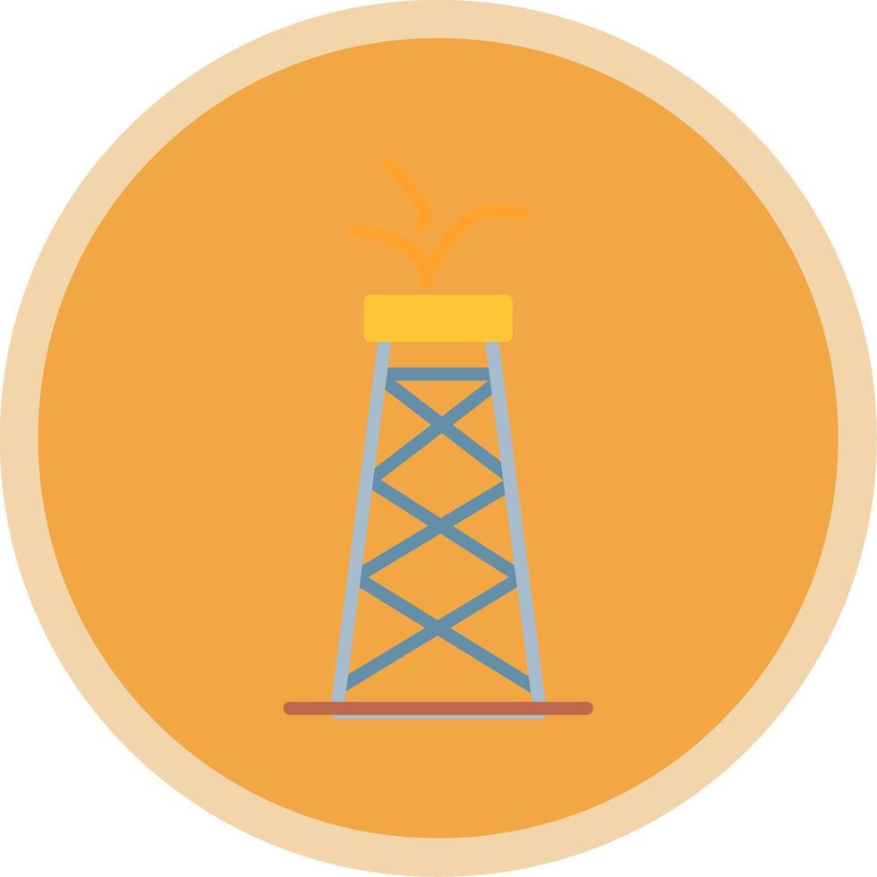 Oil Tower Flat Multi Circle Icon vector