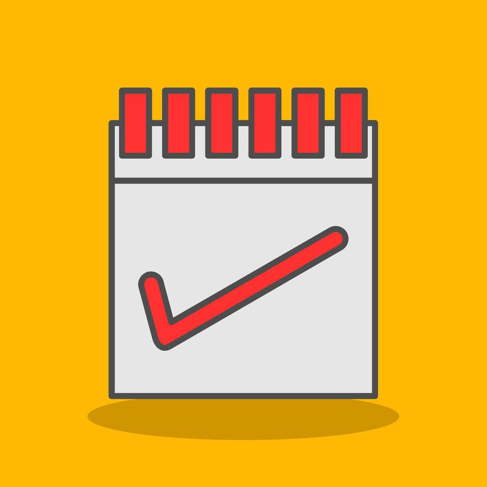 Tick Filled Shadow Icon vector