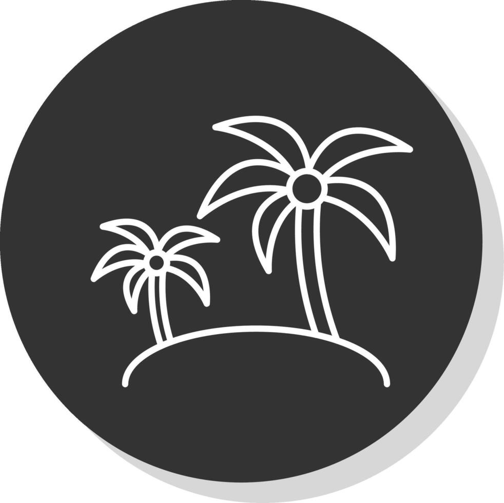 isla línea gris circulo icono vector