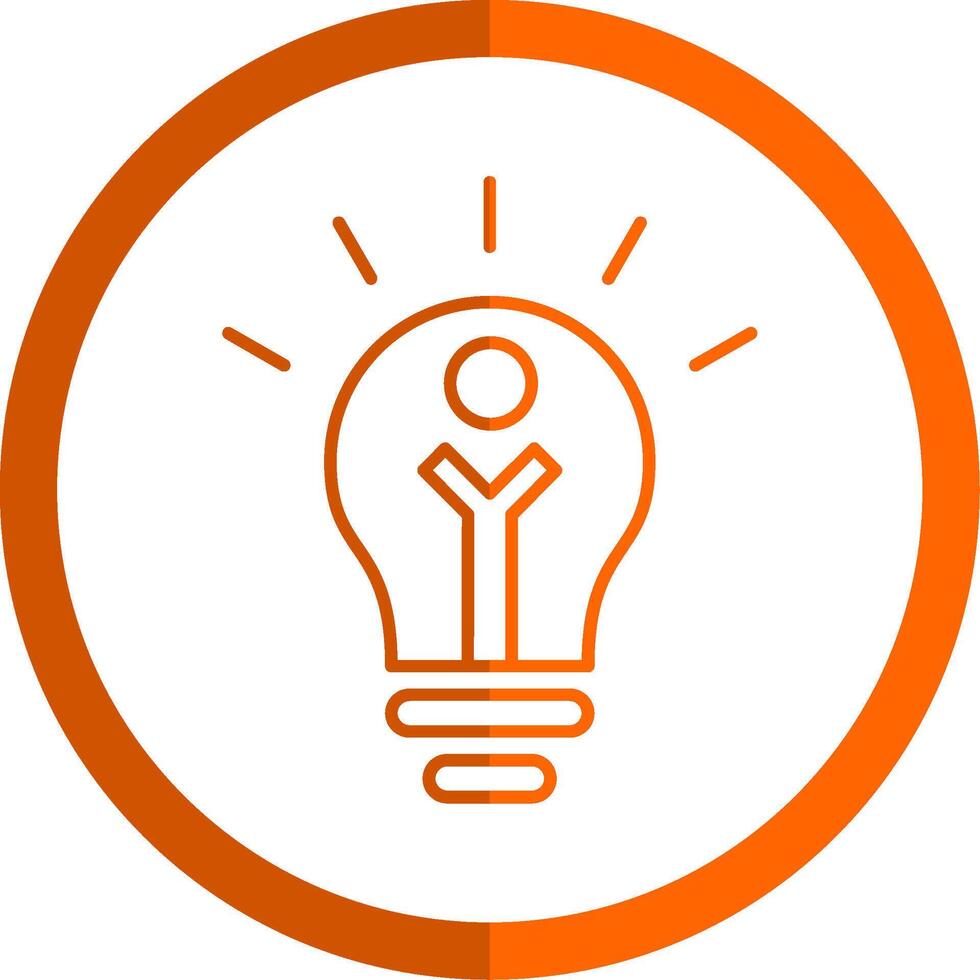 Light Bulb Line Orange Circle Icon vector