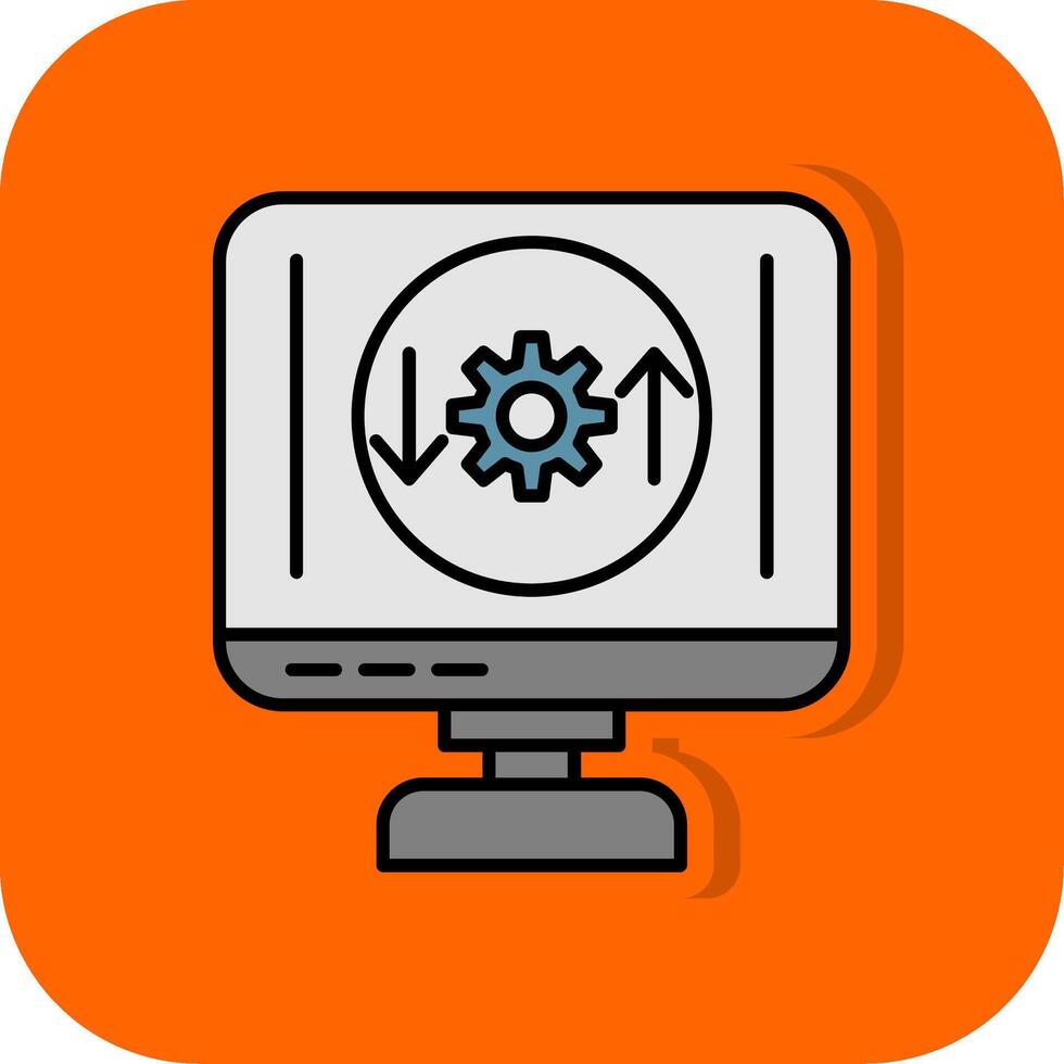 Process Filled Orange background Icon vector