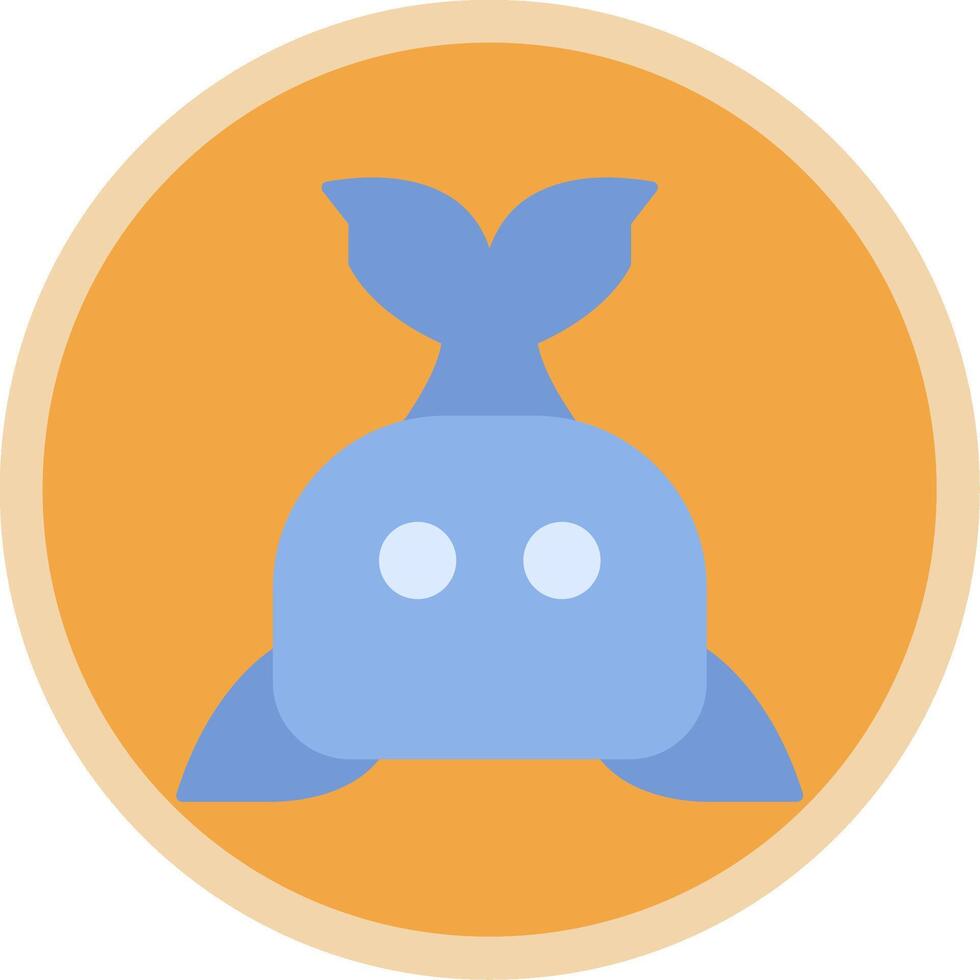 Whale Flat Multi Circle Icon vector