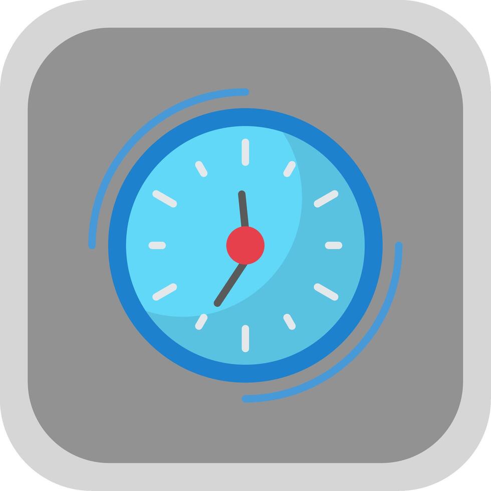 Clock Flat Round Corner Icon vector