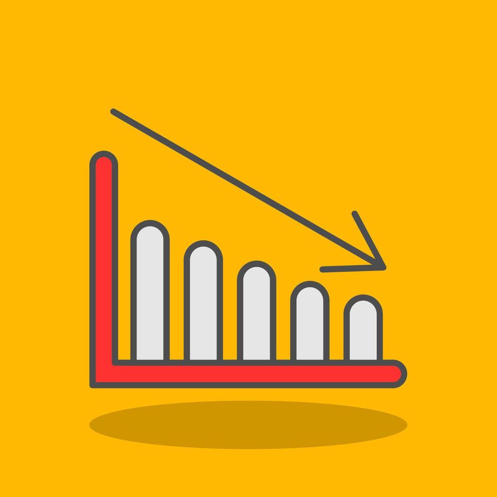 Chart Filled Shadow Icon vector