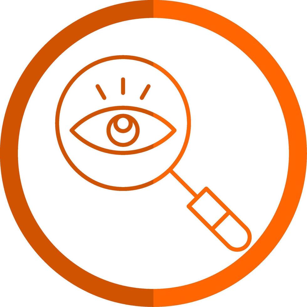 Observation Line Orange Circle Icon vector