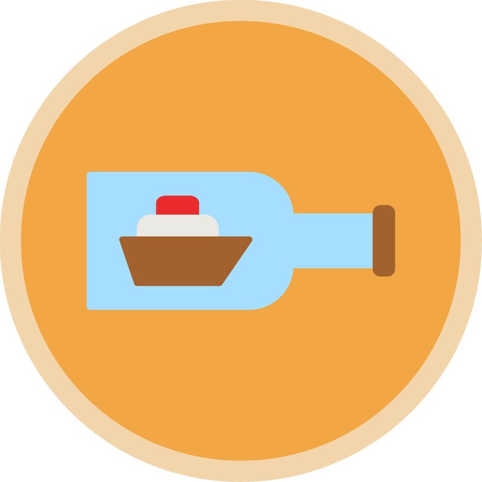 Ship In A Bottle Flat Multi Circle Icon vector