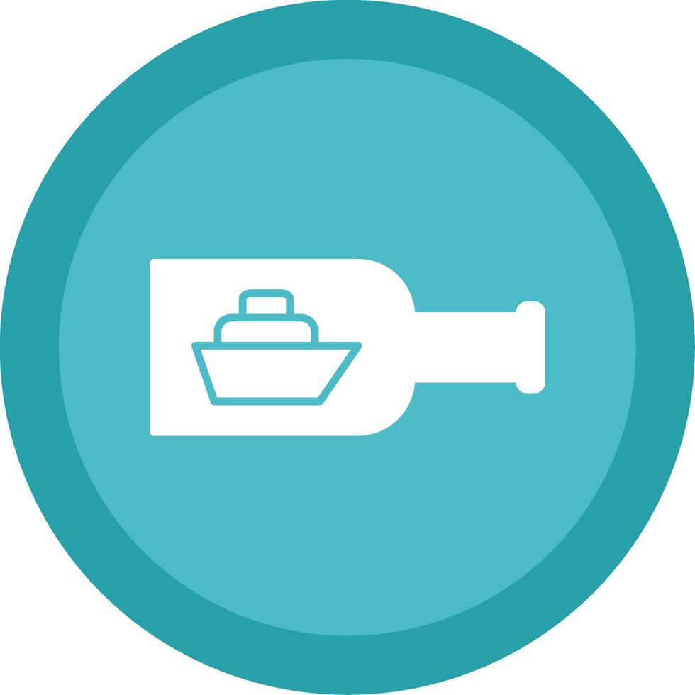 Ship In A Bottle Glyph Multi Circle Icon vector