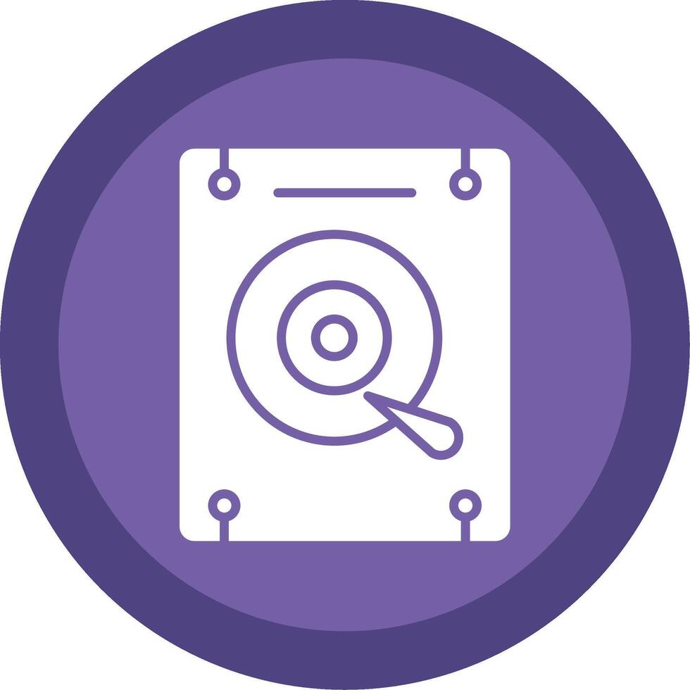 Hard Disk Glyph Multi Circle Icon vector