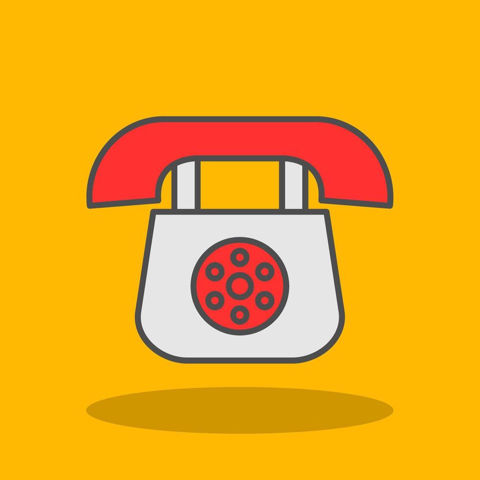 telephone Filled Shadow Icon vector