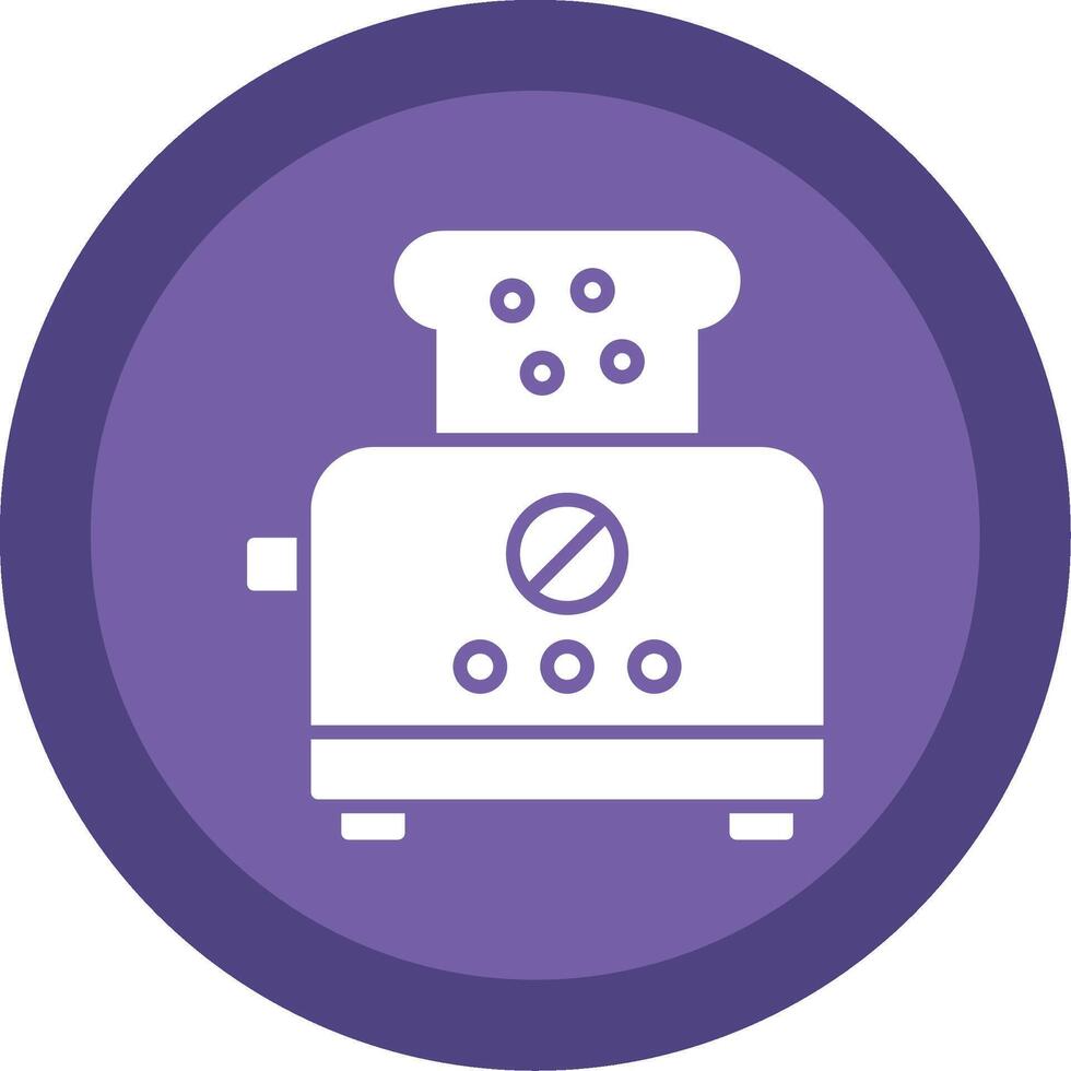 Toaster Glyph Multi Circle Icon vector