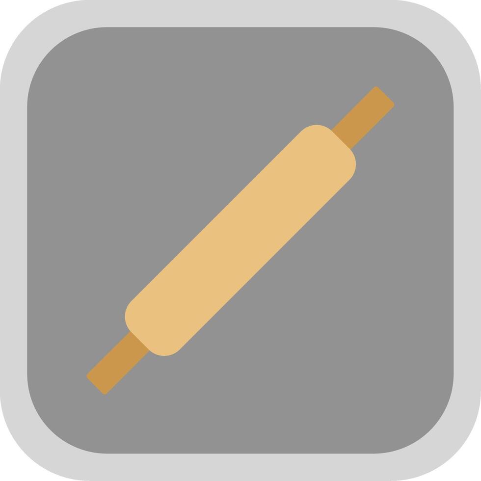 Rolling Pins Flat Round Corner Icon vector