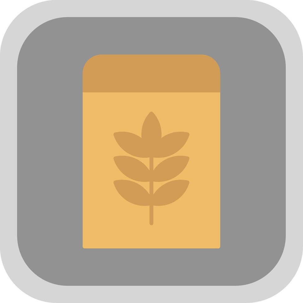 Flour Flat Round Corner Icon vector
