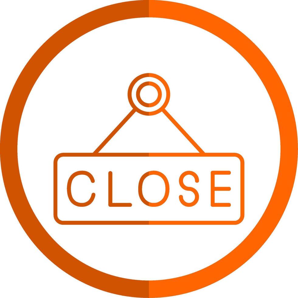 Close Line Orange Circle Icon vector
