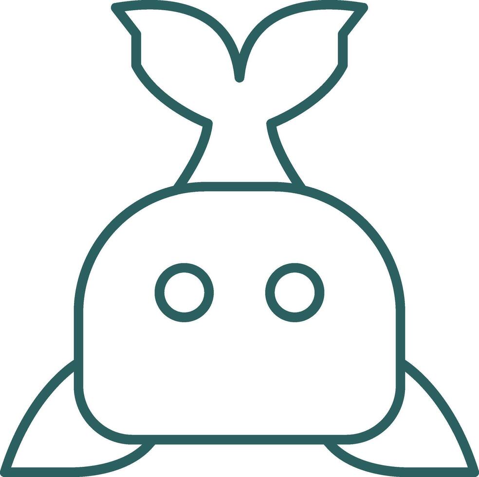 Whale Line Gradient Round Corner Icon vector
