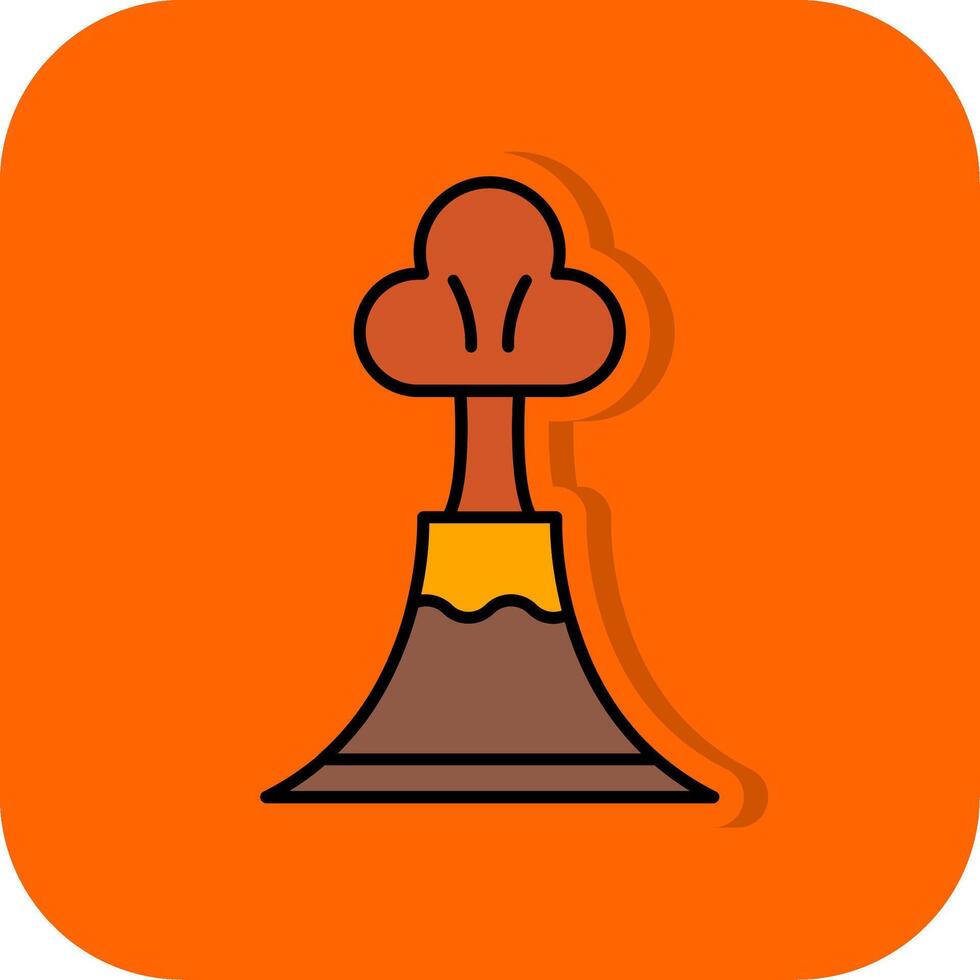 Volcano Filled Orange background Icon vector
