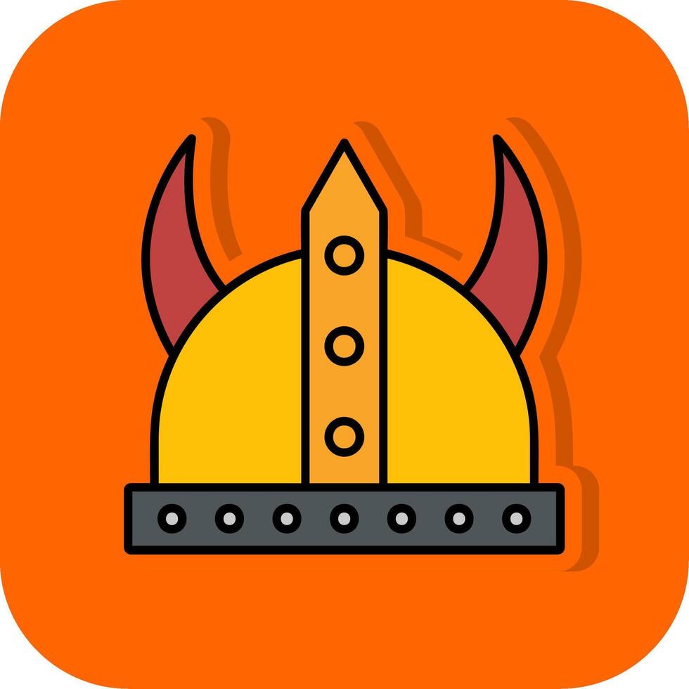 Viking Filled Orange background Icon vector