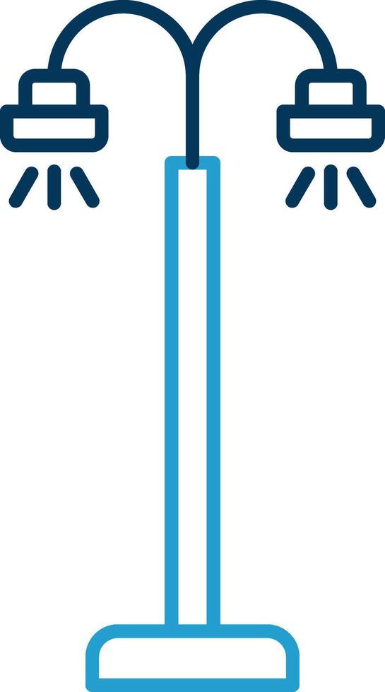 Street Lamp Line Blue Two Color Icon vector
