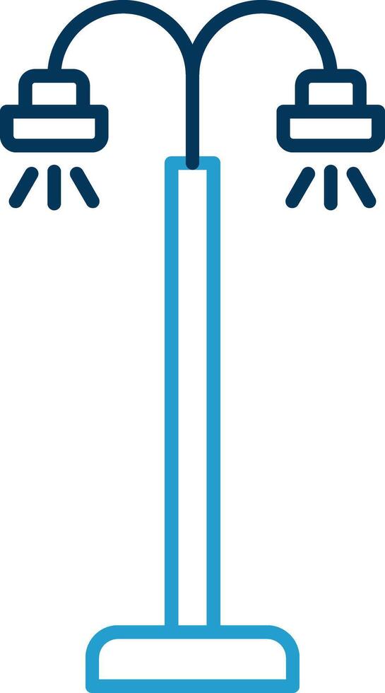 Street Lamp Line Blue Two Color Icon vector