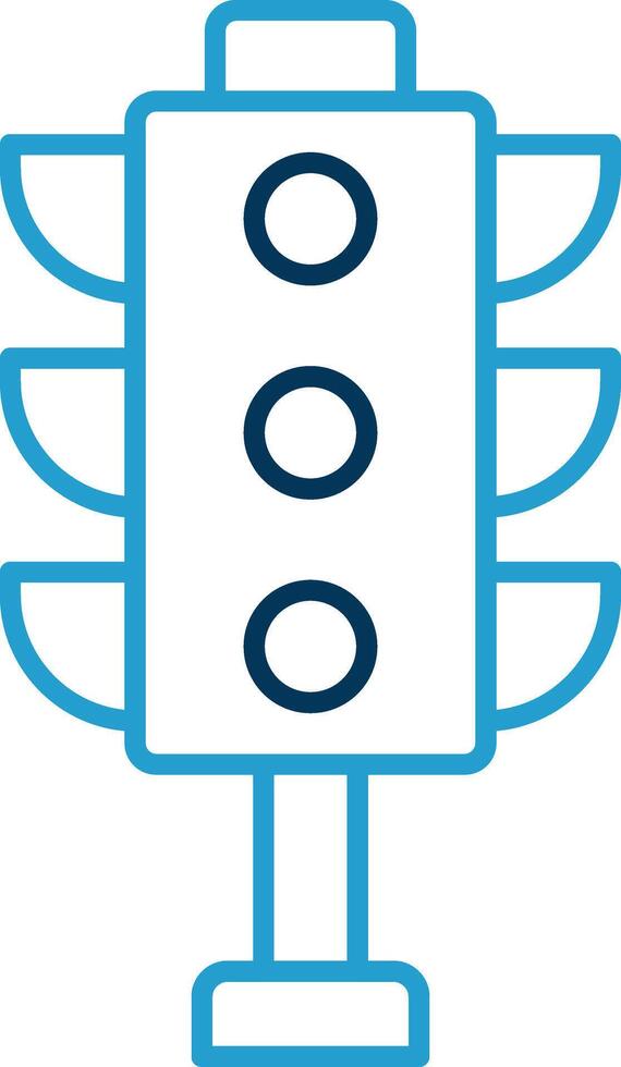 Traffic Lights Line Blue Two Color Icon vector