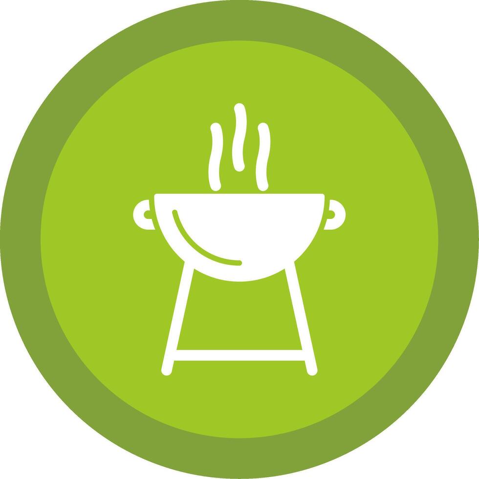 Grill Glyph Multi Circle Icon vector