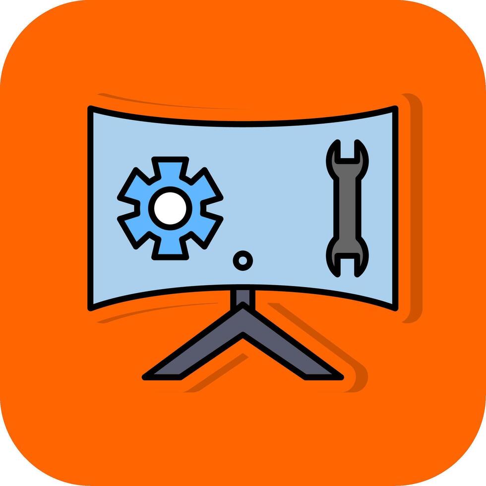 Technical Support Filled Orange background Icon vector