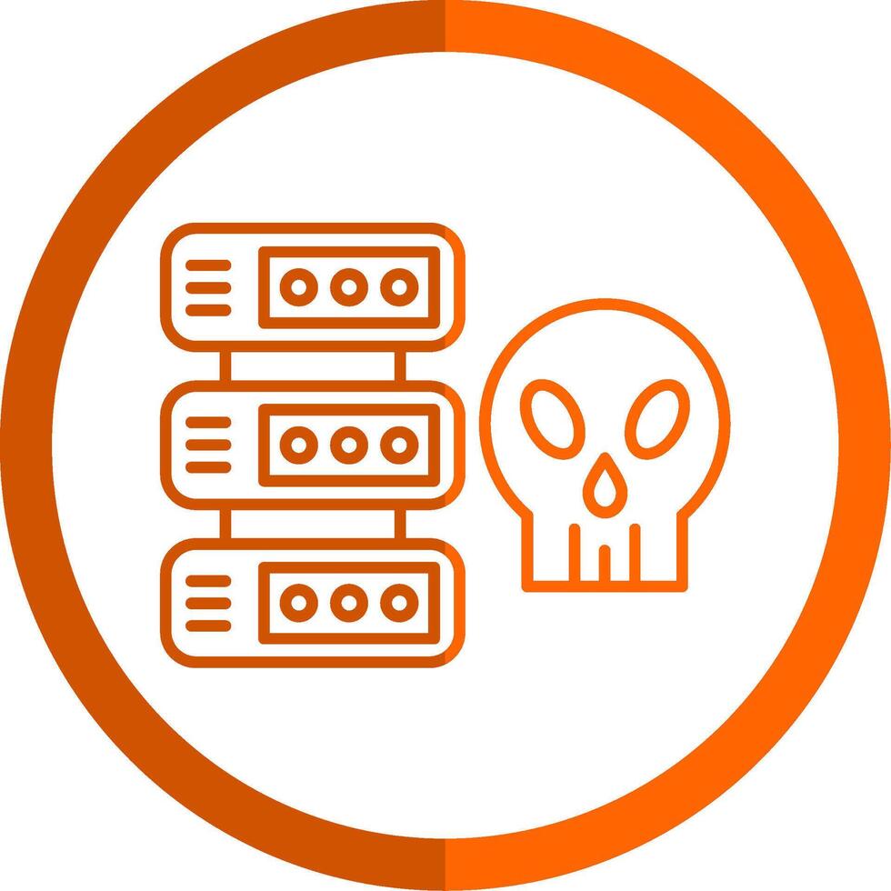 Hacking Line Orange Circle Icon vector