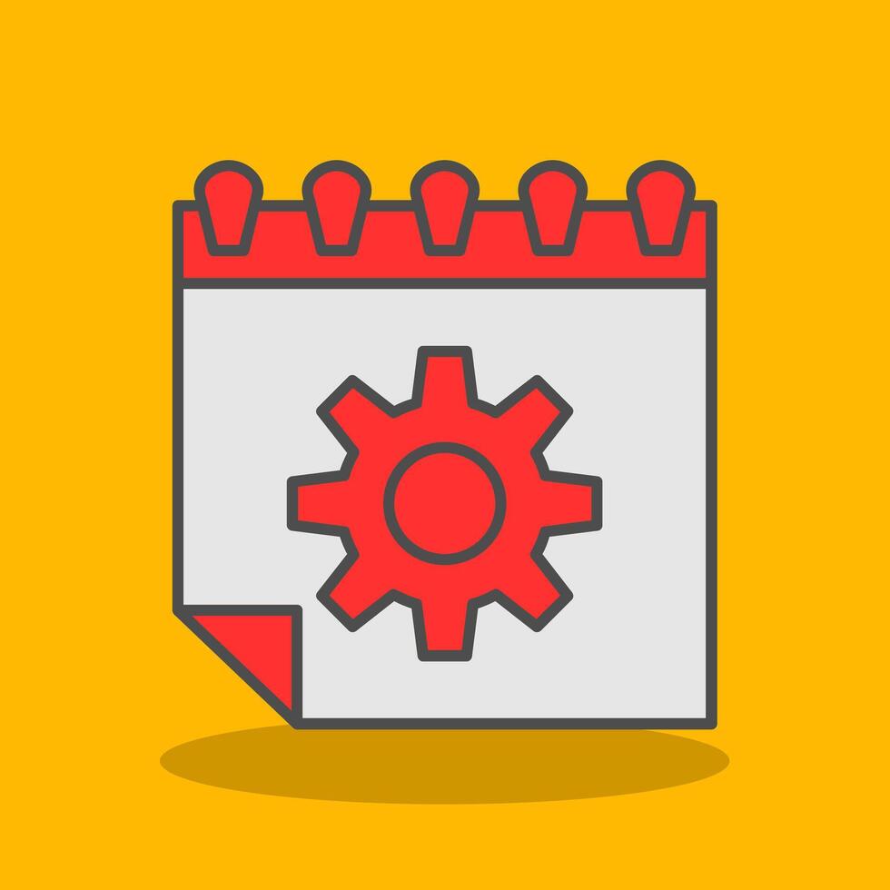 Time Management Filled Shadow Icon vector