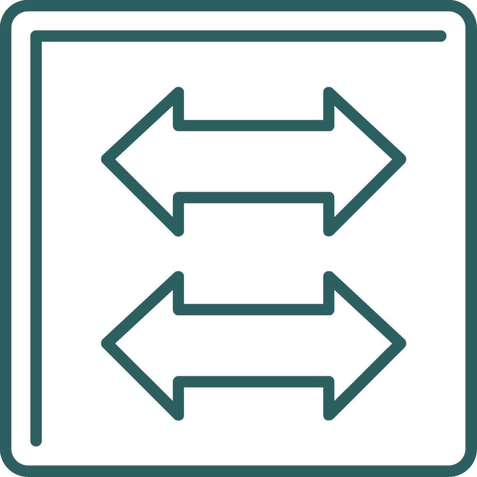 Double Arrow Line Gradient Round Corner Icon vector