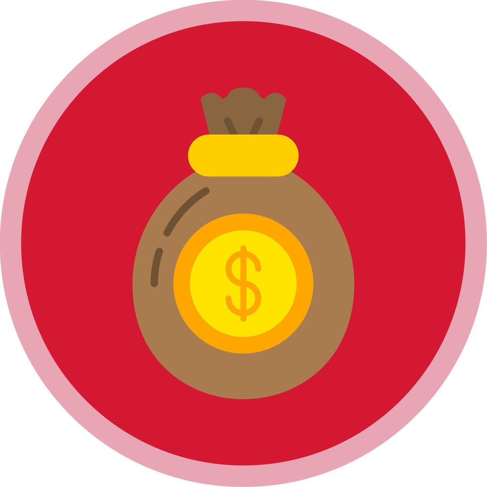 Money Bag Flat Multi Circle Icon vector