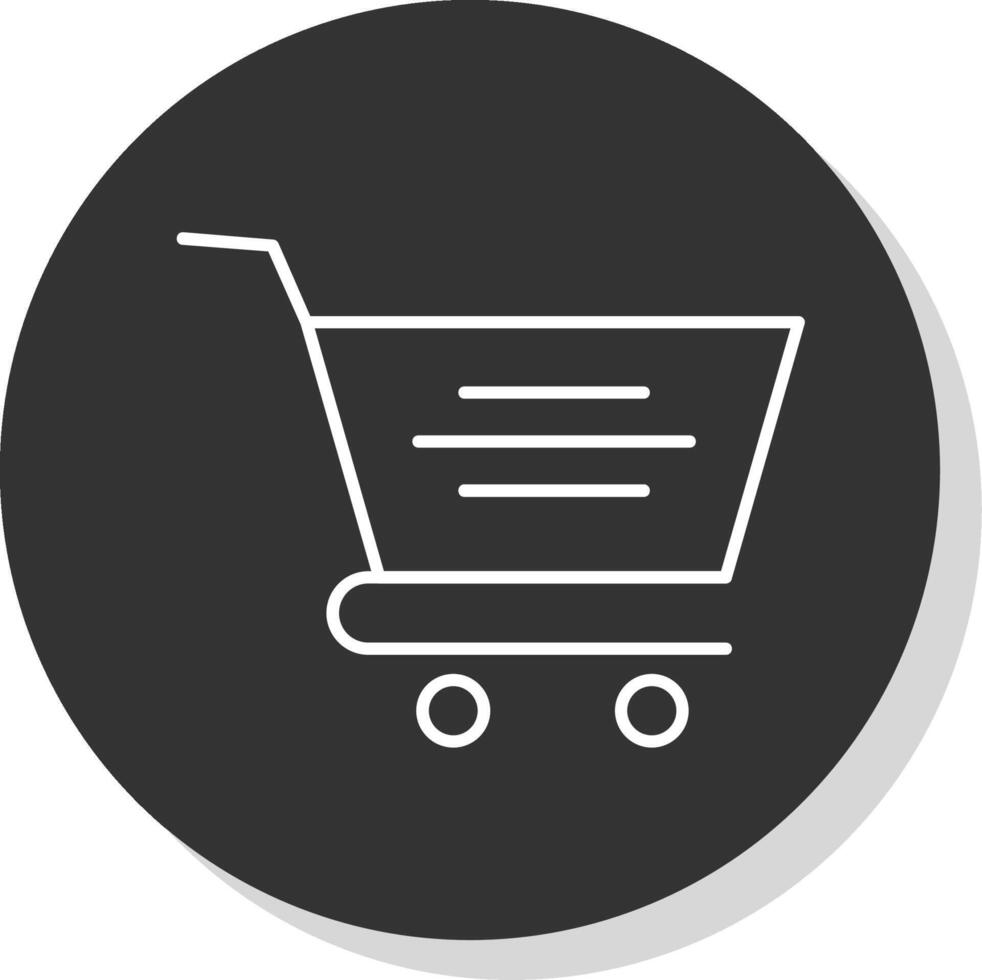 Cart Line Grey Circle Icon vector