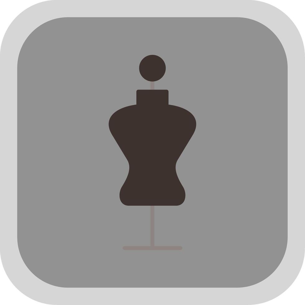 Mannequin Flat Round Corner Icon vector