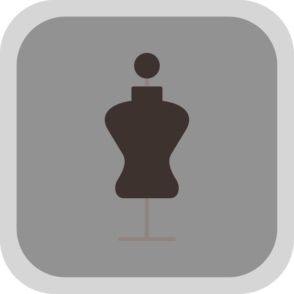 Mannequin Flat Round Corner Icon vector