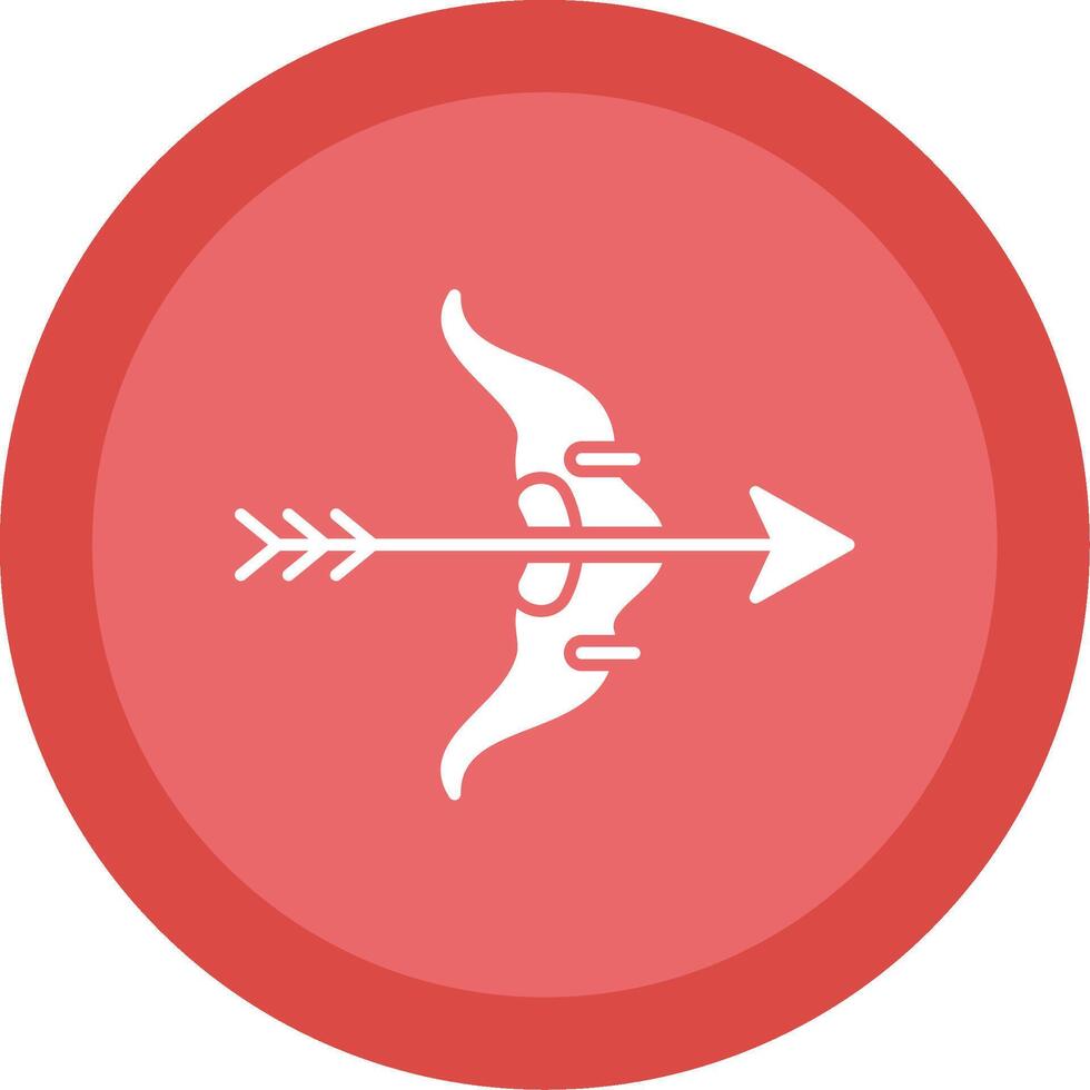 arco y flecha glifo multi circulo icono vector