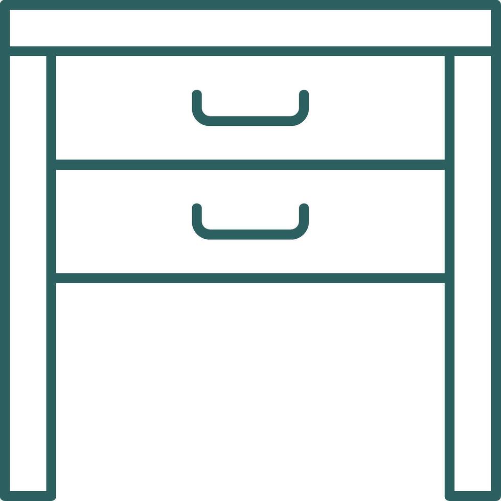 Side Table Line Gradient Round Corner Icon vector