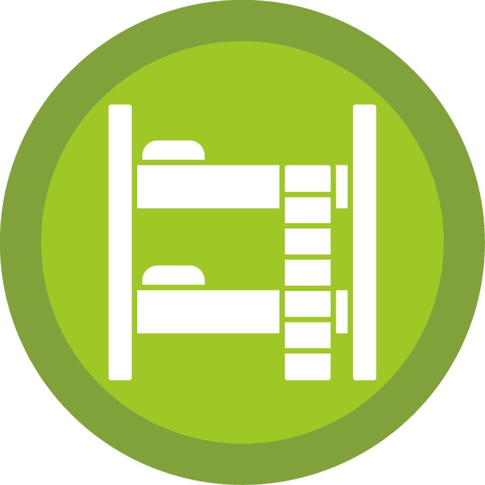 Bunk Bed Glyph Multi Circle Icon vector