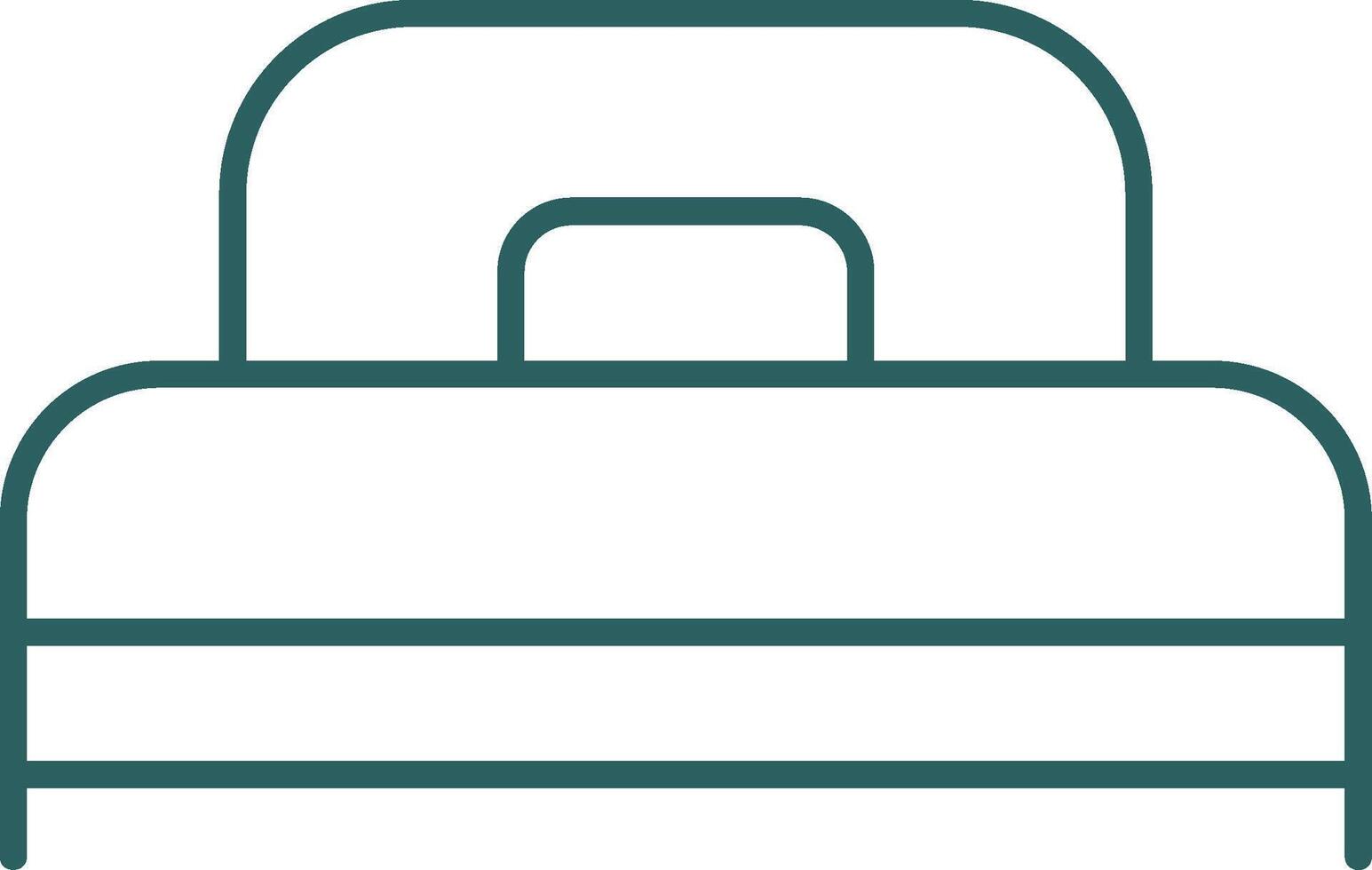 Single Bed Line Gradient Round Corner Icon vector