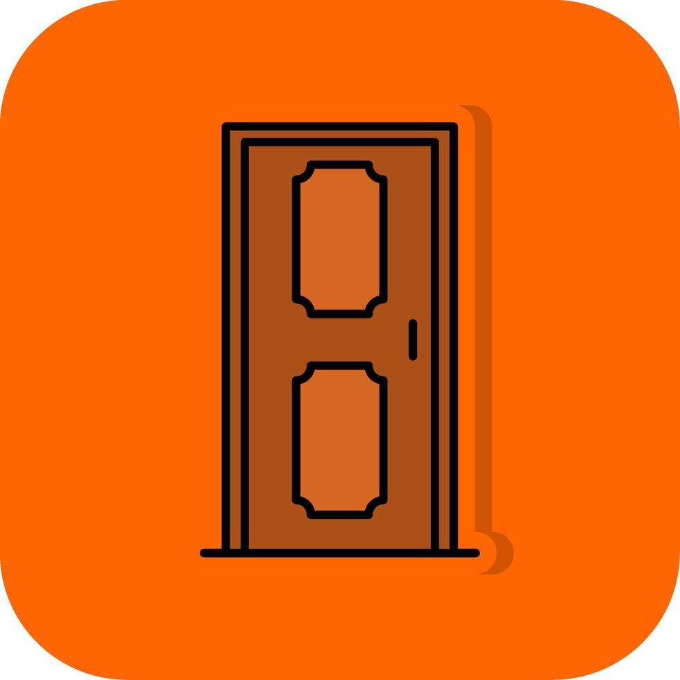 puerta lleno naranja antecedentes icono vector