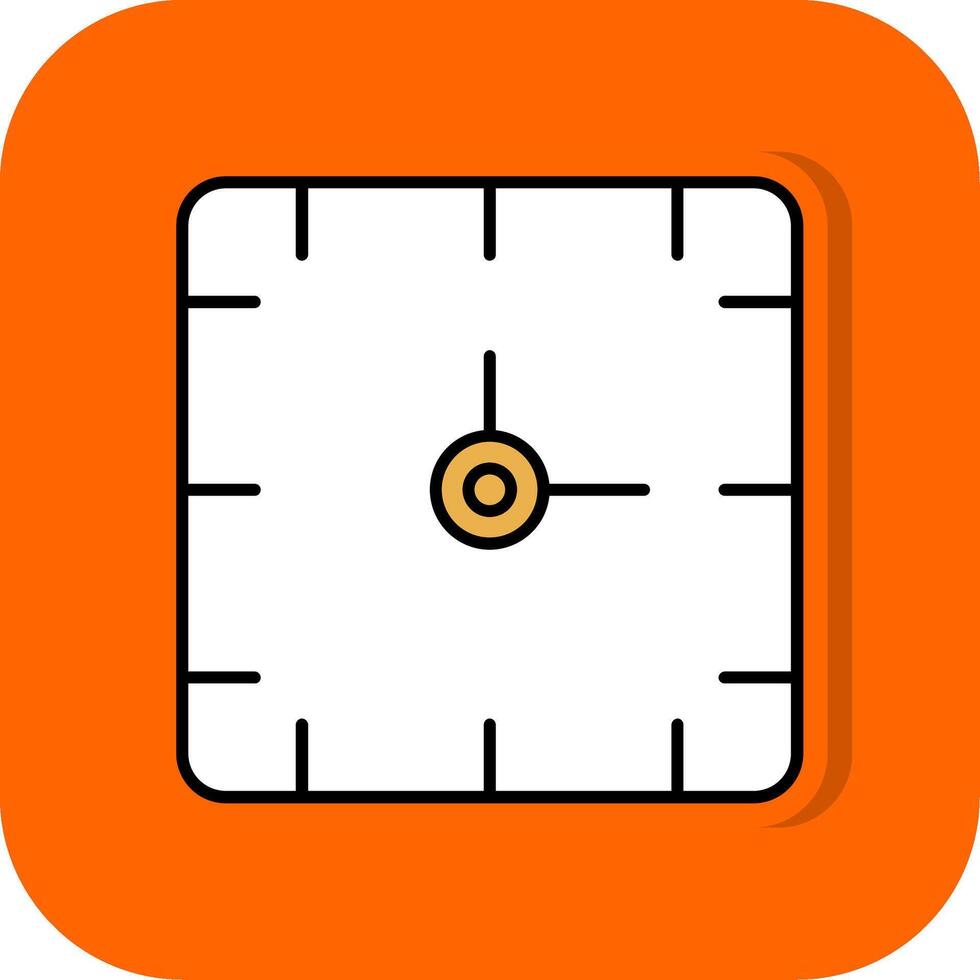Clock Filled Orange background Icon vector