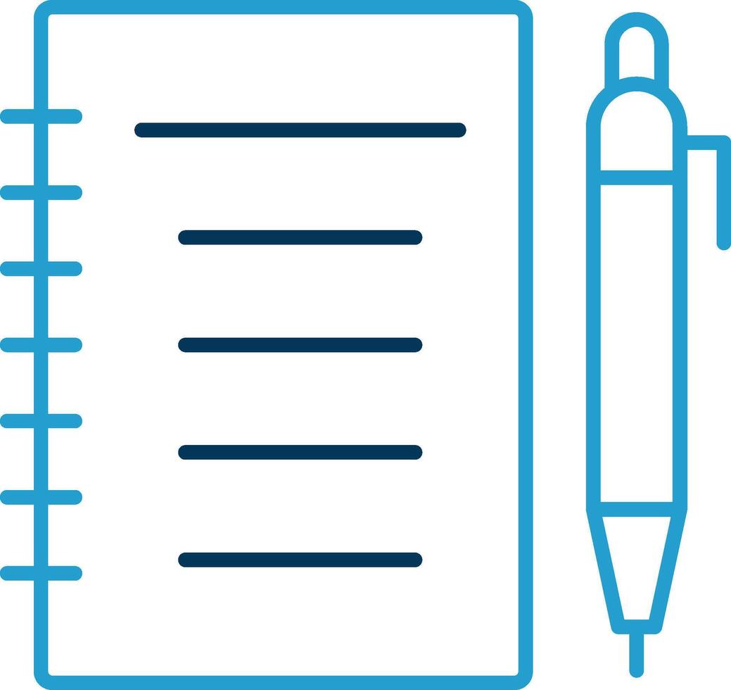 Notebook Line Blue Two Color Icon vector