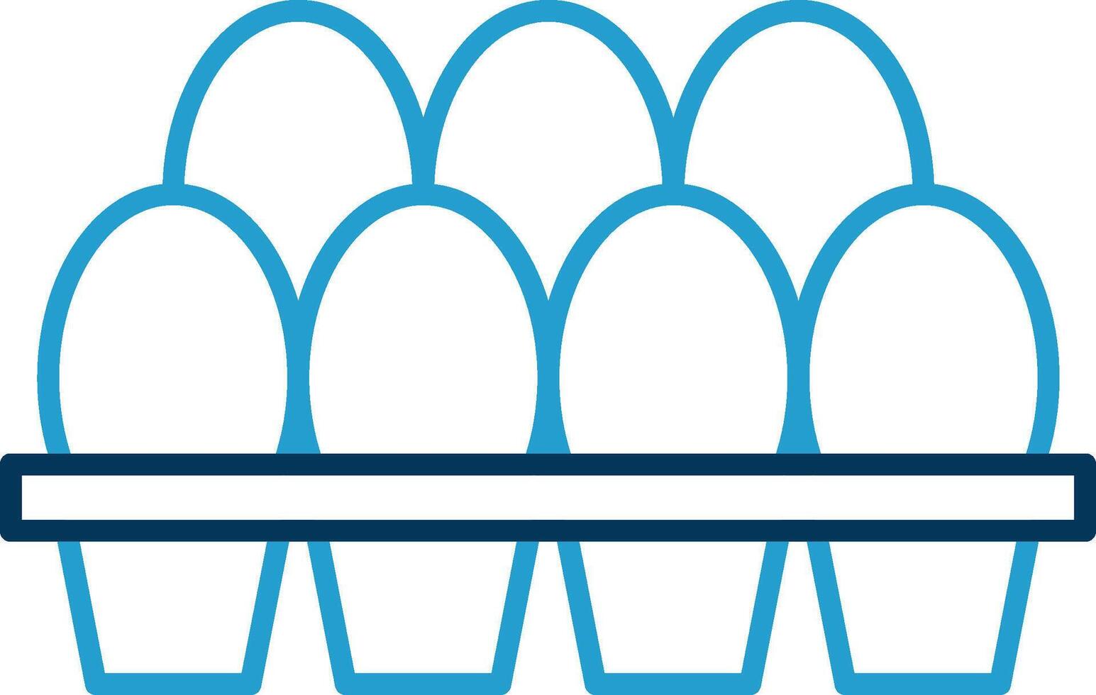 Egg Tray Line Blue Two Color Icon vector