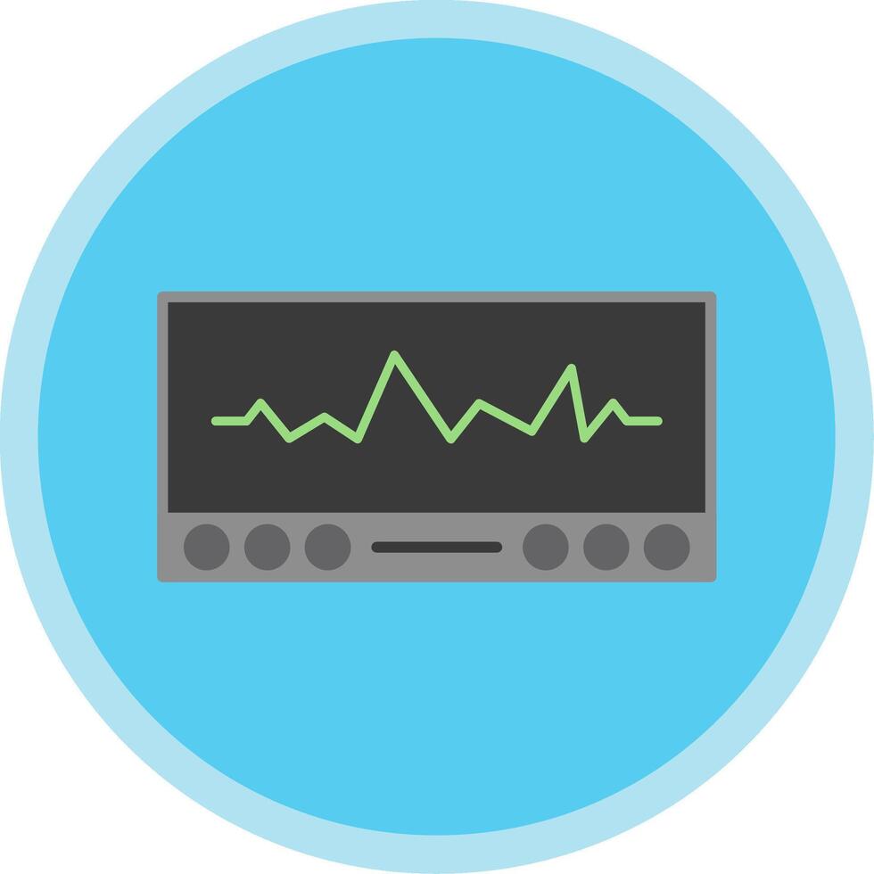 ekg plano multi circulo icono vector