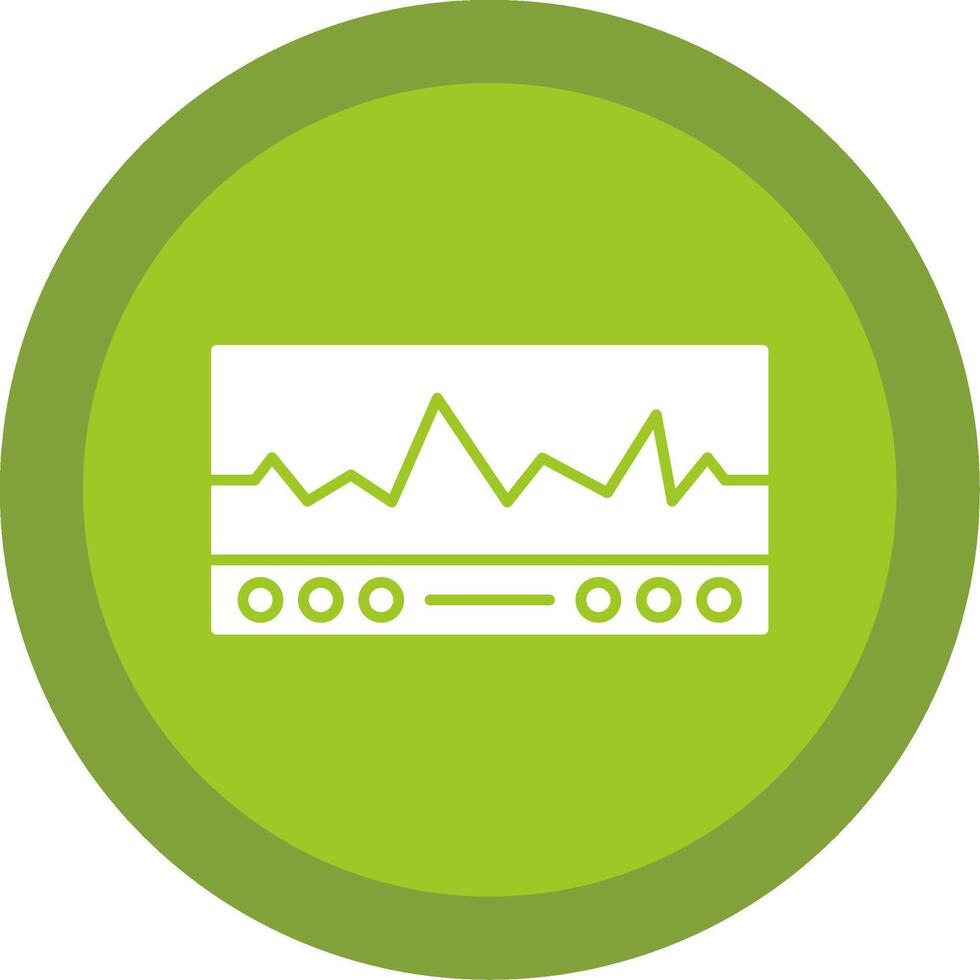 ekg glifo multi circulo icono vector