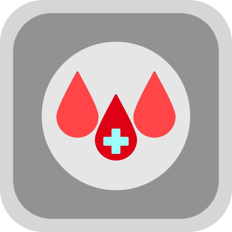 Blood Flat Round Corner Icon vector