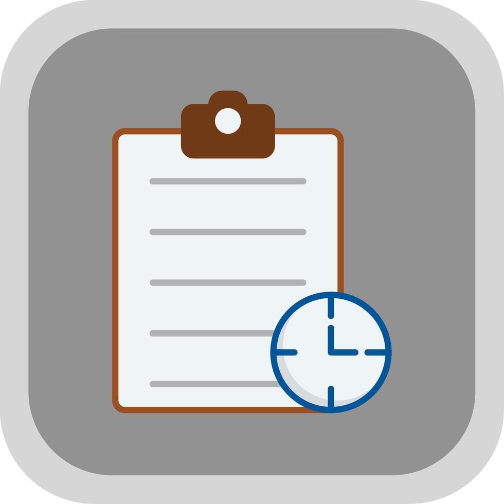 Waiting List Flat Round Corner Icon vector