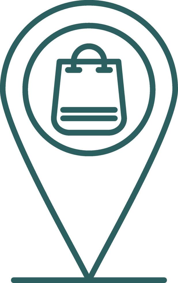 Pin Line Gradient Round Corner Icon vector