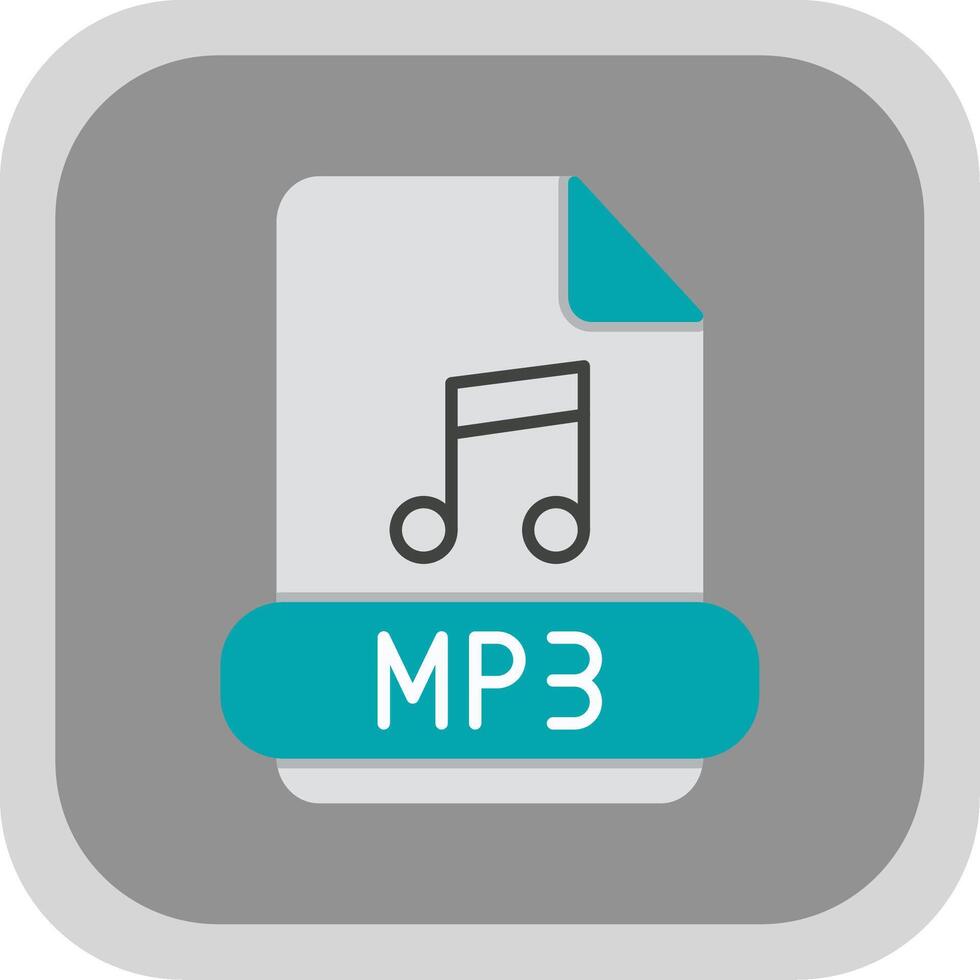 mp3 plano redondo esquina icono vector