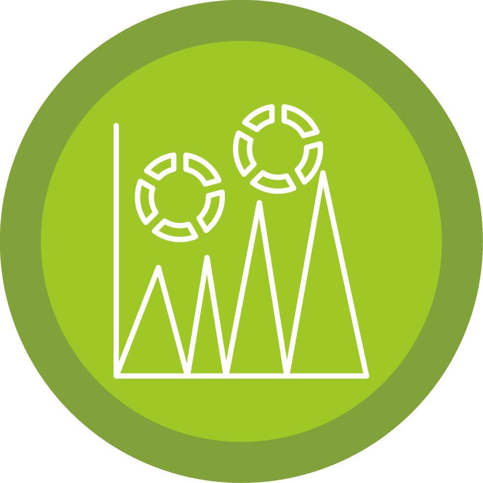 Graph Line Multi Circle Icon vector
