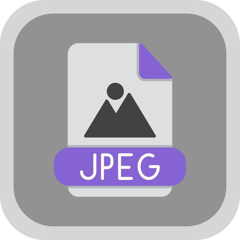 Jpeg Flat Round Corner Icon vector