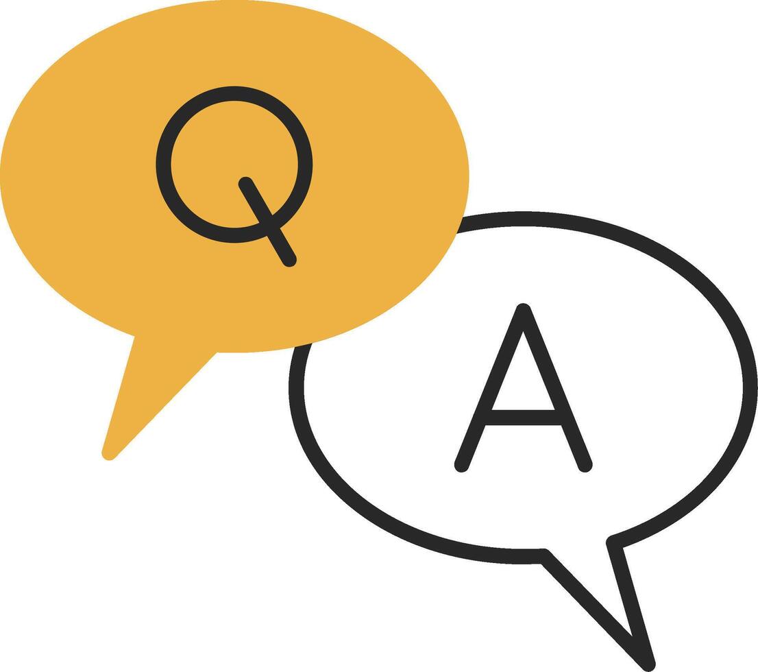 Question And Answer Skined Filled Icon vector