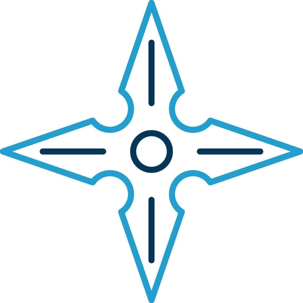 Shuriken Line Blue Two Color Icon vector